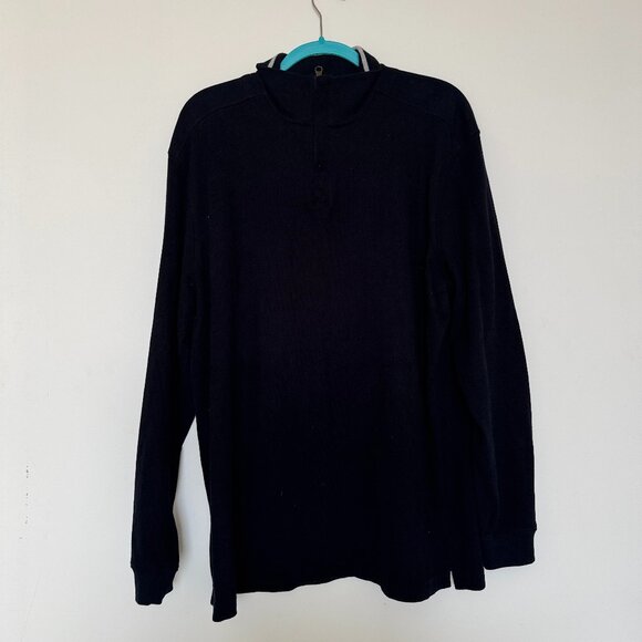 Club Room Black 100% Cotton Quarter Zip Sweater XL - Picture 1 of 6
